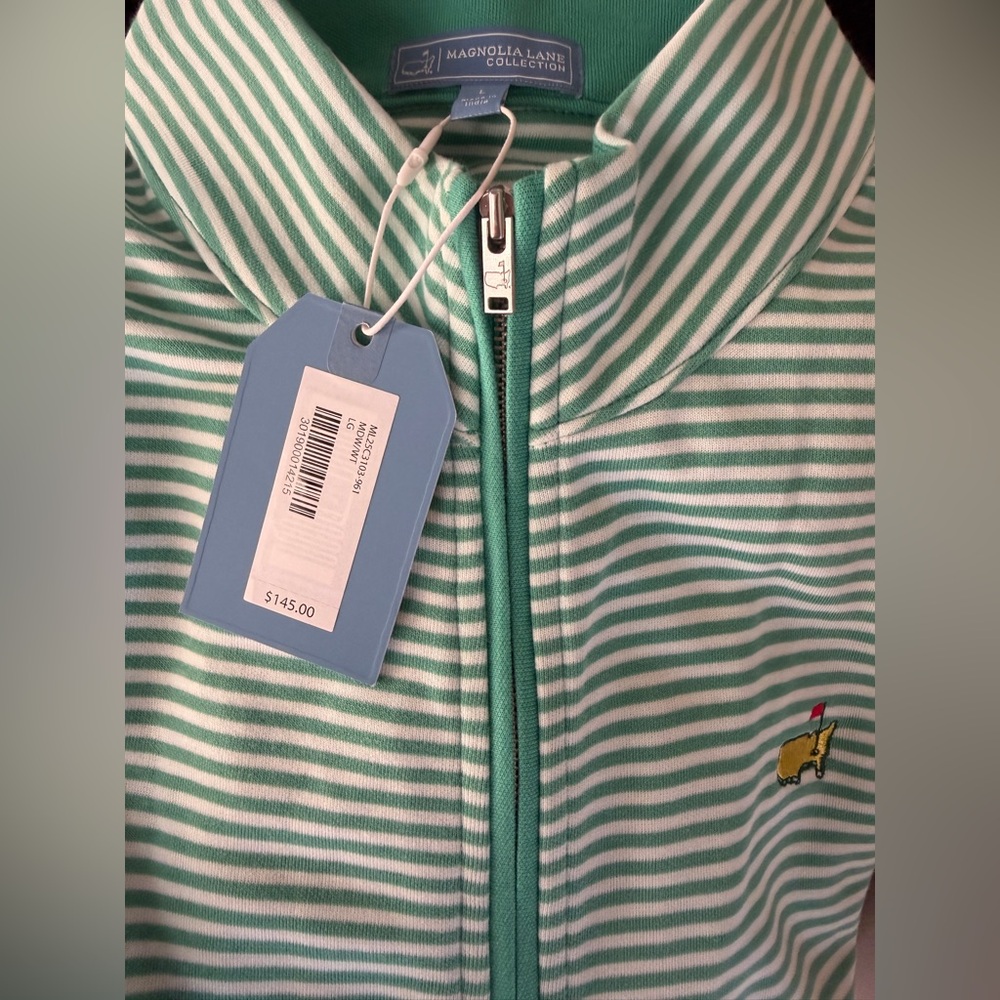 2025 Masters Women’s Green/White full zip lightweight golf jacket NWT